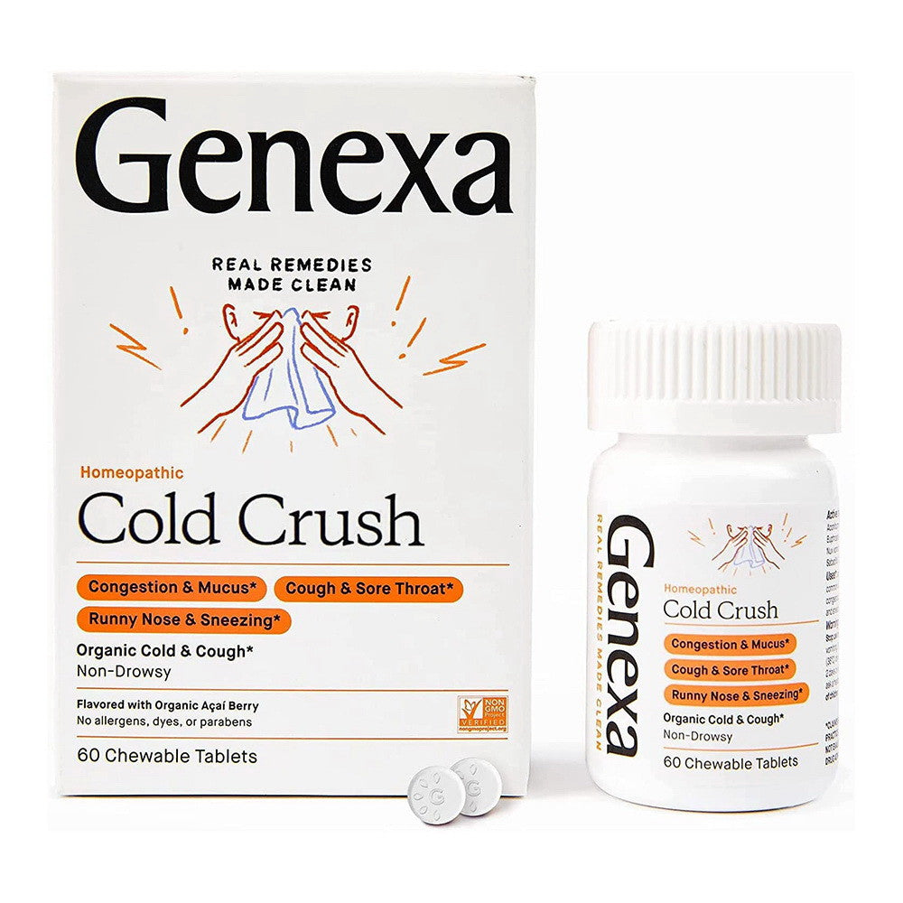 Genexa Organic Cold Crush Cold and Cough for Adult Chewable Tablets, 60 Ea
